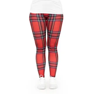 cosey Leggings Business Line Leggings (Einheitsgröße XS-L) Schottenkaro rot