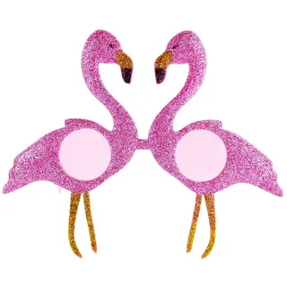Oblique Unique® Flamingo Brille mit Glitzer für JGA Hawaii Sommer Party Accessoire Fasching Karneval Kinder Geburtstag - 1 oder 6 STK. - Menge wählbar (1 Stück)