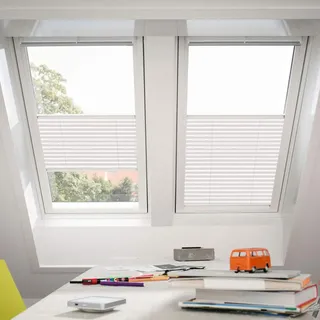 VELUX Original Faltstores Plissee FHL S08 1016S Für//GGL, GTL, GPL, GHL, GXL S08, 608 und GGU, GTU, GPU, GHU, GXU S08//in Stofffarbe 1016/Uni Weiß//Seitenschienen in Silber_32507