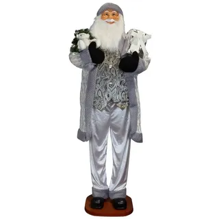 Christmas Paradise Weihnachtsmann XXL Deko Figur 180 cm (Weihnachtsdeko, 1 St., stehend), silber, lebensgroß silberfarben
