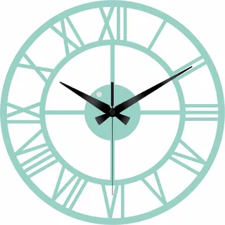 Aspira **Elegante Skelett-Metall-Wanduhr in Mintgrün– 2mm Stärke – Geräuschloser Betrieb, 40 cm Durchmesser, Schlafzimmer geeignet**