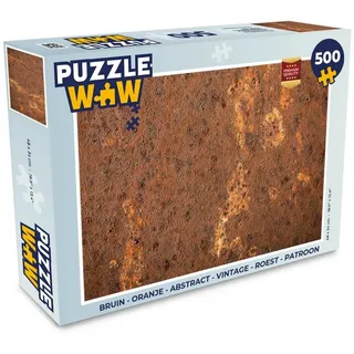 MuchoWow Puzzle Braun - Orange - Abstrakt - Vintage - Rost - Muster, 500 Puzzleteile, Foto-Puzzle, Bilderrätsel, Puzzlespiele, Spielzeug braun 34 cm x 48 cm x 2 cm | Querformat