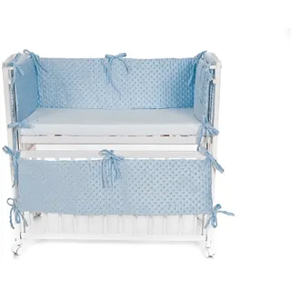 Babyhafen Beistellbett Baby Stubenwagen Zustellbett 90x40 mit Matratze und Nestchen, inkl. Matratze und Nestchen blau