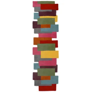 Flair Rugs Wollteppich, Mehrfarbig, Textil, Abstraktes, rechteckig, 300x66 cm, Reach, für Fußbodenheizung geeignet, in verschiedenen Größen erhältlich, Teppiche & Böden, Teppiche, Naturteppiche