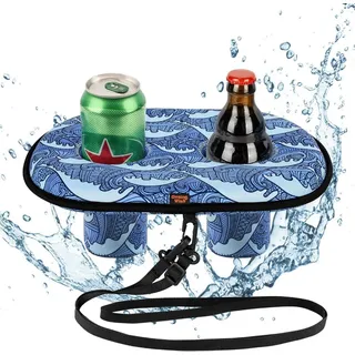 Getränkehalter 2 Löcher, schwimmend, Neopren, 7 cm breit, 9.2 cm hoch, für Schwimmbad