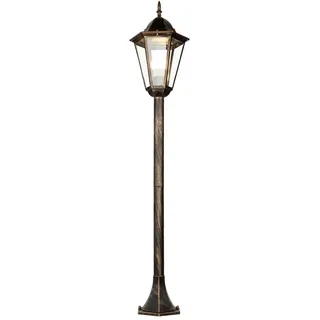 Licht-Erlebnisse Wegeleuchte Aluminium Glas 19,5 x 22 x 112,5 cm 1 Stück schwarz kupfer