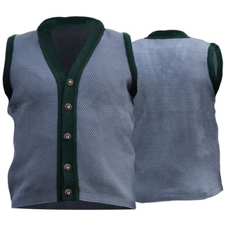 German Wear Strickweste STKW001 Grey/Green Trachten Janker Strickweste Tracht Weste grau/grün XL