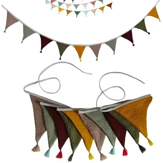 Bomiclss Wimpelkette Outdoor-Wimpelkette, bunt, Stoffgirlande für draußen, Kinderzimmer, Babyzimmer, Bett, Hausbett, Wanddekoration,Deko zum Aufhängen