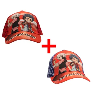 Beyblade Spiel Beyblade Burst Baseball Cap 2er-Set Mützen mit Klettverschluss, Valt A bunt