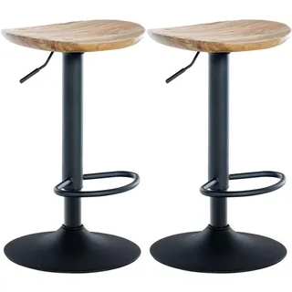 deluke Barhocker 2er Set 56-80 x 41 x 38,5 cm Braun