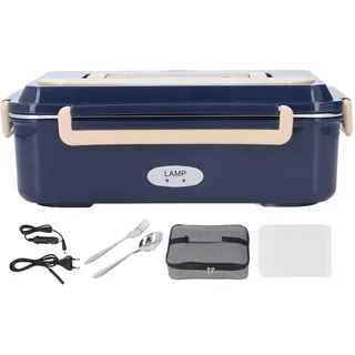 Elektrische Lunchbox-Lebensmittelheizung, 304 Edelstahl, Wasserlos, Langanhaltende Frische, Beheizte Lunchbox mit Tragbarem Griff, 2 Gitter für Erwachsene, für Auto, LKW und Arbeit(EU-Stecker 220 V)