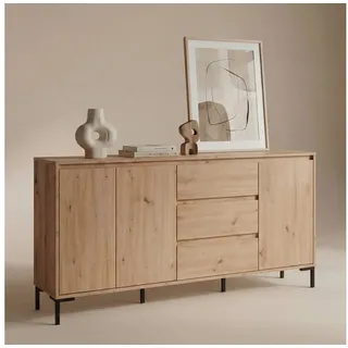 Newroom Sideboard Artisan Eiche 170 cm, Wildeiche Sideboard Vintage Industrial Highboard Anrichte Wohnzimmer braun