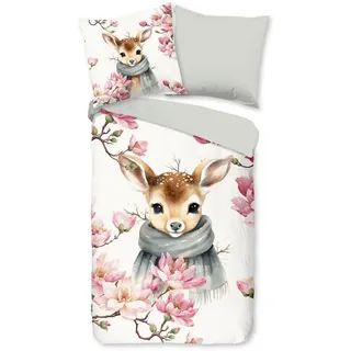 Muller Textil Leone bunt Baumwolle Weiß 135 x 200 cm + 2 x 80 x 80 cm