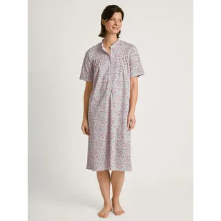 CALIDA Soft Cotton Langarm-Nachthemd mit Stehkragen Damen, Länge 110 cm, Knopfleiste - 40-42
