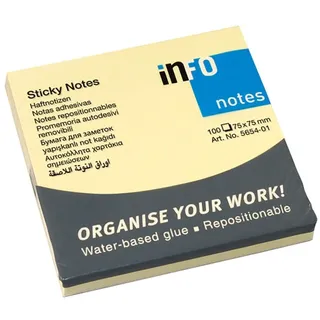 Info Notes, 75x75mm, gelb, 100 Blatt