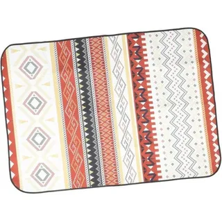 Picknickdecke 200 X 150 Cm Mit Ethno-muster, Wasserabweisend Und Tragbar, Beige/rot