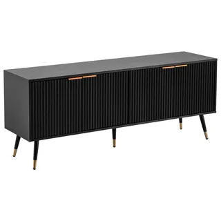 Wohnling Lowboard WL6.886 150 cm TV-Schrank 150x60x39 cm Schwarz/Eiche Foliert