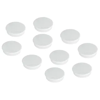 FRANKEN Magnete Stark Rund, 10 Stück, Hochwertige Haftmagnete für Büro, Haushalt, Werkstatt mit hoher Haftkraft, ideal für Whiteboards, Kühlschrank, Plantafeln oder Schaukästen, 38 mm, Weiß, HMS36 09