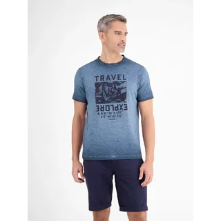 Lerros Modisches Herren T-Shirt mit Brustprint blau S
