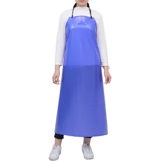 GNJCV Chemikalienbeständige Vinyl-Schürze, extra groß, wasserdicht, PVC-Schürzen für Geschirrspüler, Hundepflege, Fischreinigung, Blau, X-Large