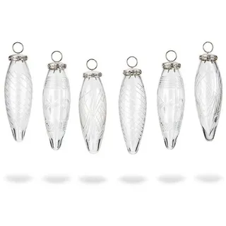 Mirabeau Christbaumschmuck Weihnachtsschmuck 6er Set Loulay klar, Weihnachtsdekoration weiß