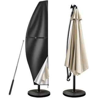 wiipara Sonnenschirm Schutzhülle 3-4 M Sonnenschirmhülle (280x30/81/46 cm) | Reißfest, Wasserdicht & UV-Schutz, Ampelschirm Hülle mit Stab, Wetterfeste Oxford-Stoff Abdeckhauben, Gartenschirm Abdeckung