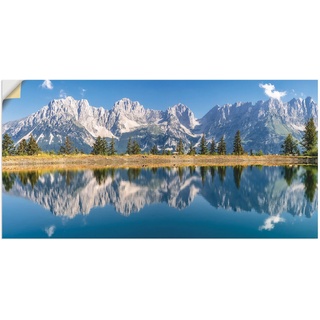 Wandbild ARTLAND "Kaisergebirge Tirol" Bilder Gr. B/H: 60 cm x 30 cm, Wandaufkleber - Vinyl Berge & Alpenbilder Querformat, 1 St., blau Kunstdrucke als Alubild, Leinwandbild, Wandaufkleber oder Poster in versch. Größen