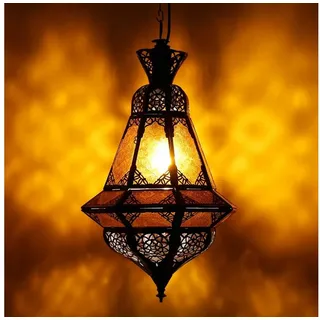 Casa Moro Deckenleuchte Orientalische Lampe Houta Gelb H52 cm marokkanische Hängelampe L1936, ohne Leuchtmittel, Kunsthandwerk aus Marokko wie aus 1001 Nacht gelb