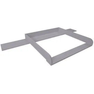 Puckdaddy® Wickelaufsatz Lorenz, für Malm Kommode, Grau, Blende | Für IKEA Malm Kommode, MDF, Grau, Wickelaufsatz mit 160 cm Blende, Liegefläche 77×76 cm, Maße 160×80×10 cm