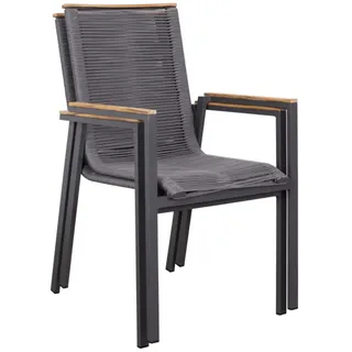 deVries MONTANA Gartenstuhl 55 x 55 x 87 cm grau 2 St.
