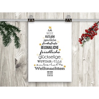 artissimo Poster Poster mit Spruch DinA4 Sprüche Text Weinachten X-Mas Weihnachtsdeko, Zitate und Sprüche: Weihnachten schwarz