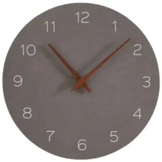 Home-trends24.de Wanduhr Beton Optik Rost Wanduhr Grau Büro Uhr Holzzeiger Batteriebetrieben braun|grau