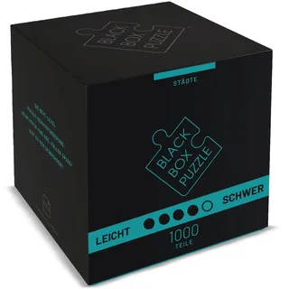 Black Box Puzzle 1000 Teile, Blackbox Puzzel mit Überraschungs-Motiv ohne Vorlage, Impossible Puzzle schwer für Erwachsene und Kinder ab 14 Jahren, Puzzle Box Städte 2022 Edition