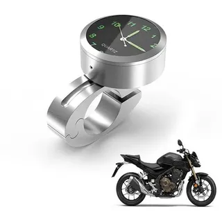 Bolwins Standuhr A76C Motorrad Lenker Uhr Zeitanzeige Zeituhr beleuchtet Quarzuhr Digit (Packung, 1-St., Motorrad Lenkeruhr), wasserdicht, beleuchtet, digitale Quarzuhr silberfarben