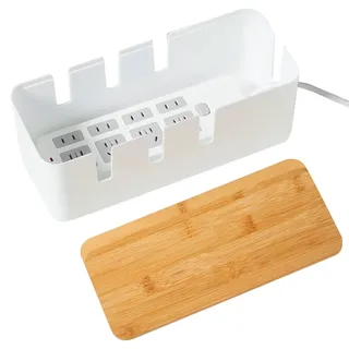 Kabelbox Organizer, Steckdosenleisten Organizer, Holz Abdeckbox Für USB Hub Systeme Mediencenter Computertisch TV Haushalt Wohnzimmer
