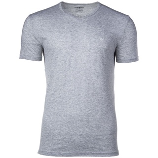 EMPORIO ARMANI Herren T-Shirt, Vorteilspack - V-Neck, V-Ausschnitt, Halbarm, unifarben Blau/Grau M 2er Pack (1x2P)
