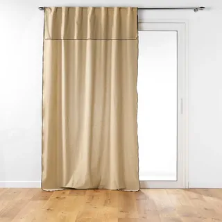 Douceur d'Intérieur, Mistraline Gardine mit verdeckten Schlaufen, mit Volant (140 x 240 cm), Leinen, recycelte Baumwolle
