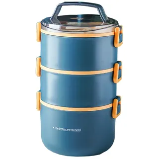 Coonoor Thermobehälter Müslibecher to go, Auslaufsicherer Lunchbox, Essensbehälter, Vielseitiger Müsli to go Becher für Schule,Arbeit,Picknick,Reise blau 2200 ml