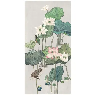 Bilderdepot24 Läufer Teppich Vinyl Flur Küche Blumen Vintage funktional lang modern, Läufer - grün glatt grün 90 cm x 180 cm