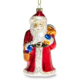 SIKORA BS379 Weihnachtsmann Christbaumschmuck Glas Figur Weihnachtsbaum Anhänger