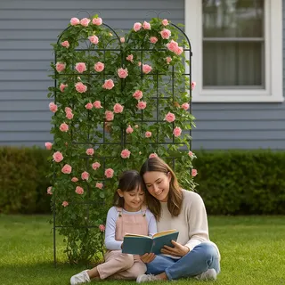 Metall Garten Gitter, 2 Pack Metallgitter Für Kletterpflanzen, Indoor / Outdoor Pflanze Gitter Für Topfpflanzen, Hauspflanzen, Kletterreben, Blumen Und Gemüse, Rasen Garten Zaun Dekor Bildschirm