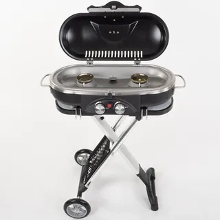 Camp4 Trolley Grill - 50mbar Tischgrill Koffergrill Camping BBQ Gasgrill Garten