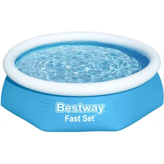 BESTWAY Fast Set Aufstellpool ⌀ 244 x 61 cm Blau inkl. Filterpumpe