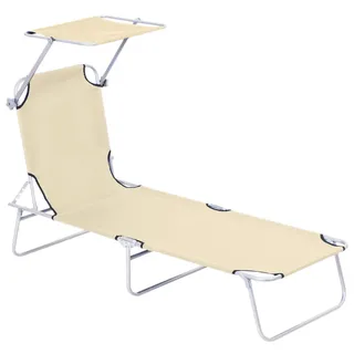 Outsunny Sonnenliege 187 x 58 x 27 cm Beige