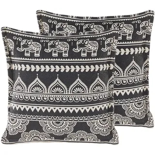 Beliani Dekokissen 2er Set 45 x 45 cm Schwarz
