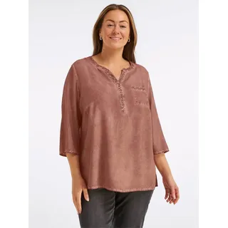 Sieh an! Klassische Bluse Tunika orange 46