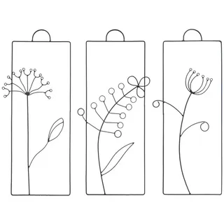 UNUS HOME Wanddekoobjekt Wanddeko 3er Set Blumen Metall, filigrane Deko (3er Set Wanddeko Blumen Metall Wohnräume), Blumendeko Wand schwarz