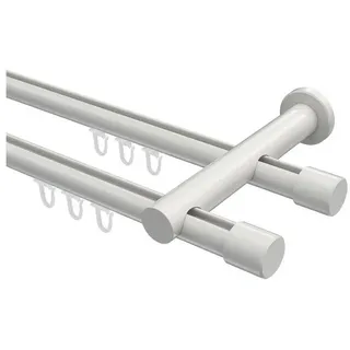 Interdeco Vorhangstange Platon Santo 2-läufig Ø 20 mm 300 cm Weiß