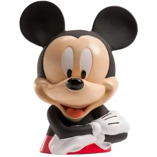 dekora – Disney Spardose für Kinder Mickey Mouse aus Kunststoff mit 12 essbaren Geldscheinen aus Oblate – 16 cm – robust und kindersicher – Geschenk zu Geburtstag und Weihnachten