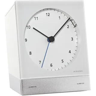 Jacob Jensen Funkwecker JACOB JENSEN Funk Wecker 352 weiß 10 x 13 cm Alarm Snooze LED Licht weiß